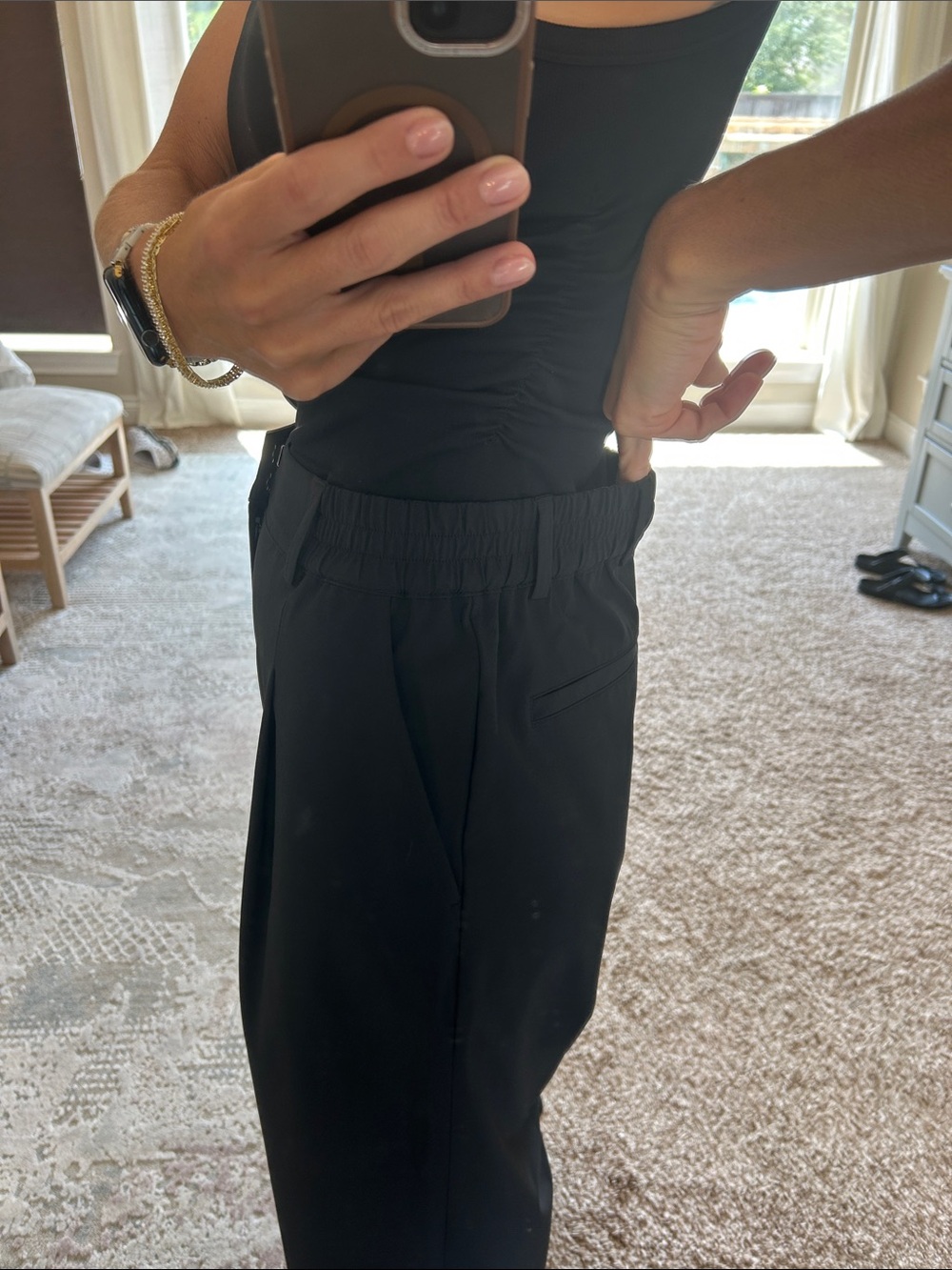 ALO Yoga Black High-Waist Wide-Leg Pants - Picture 3 of 7